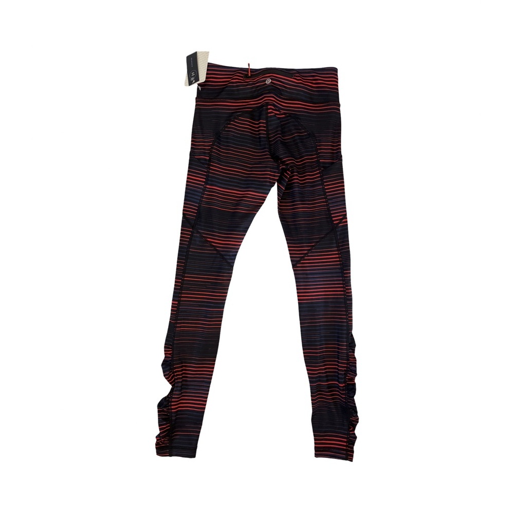 NWT Lululemon Speed Tight IV Size 6 Black Coral Stripe Running Leggings - Picture 4 of 7